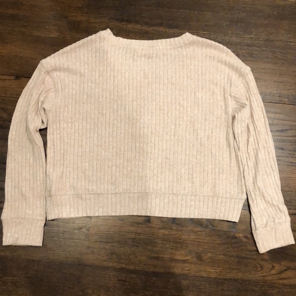 Splendid XS ribbed blush tan long sleeve top comfy - Picture 4 of 4